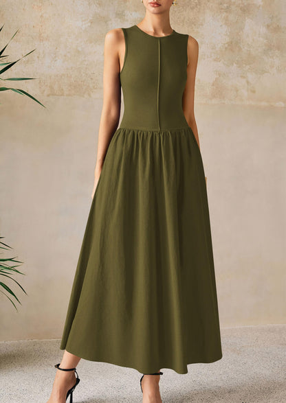 Knit Flowy Maxi Dress - Sleeveless, Crewneck, Casual - photo 17