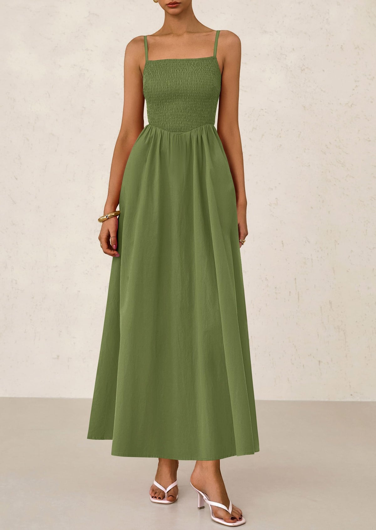 Smocked Swing Maxi Dress - Spaghetti Strap, Beach - photo 14
