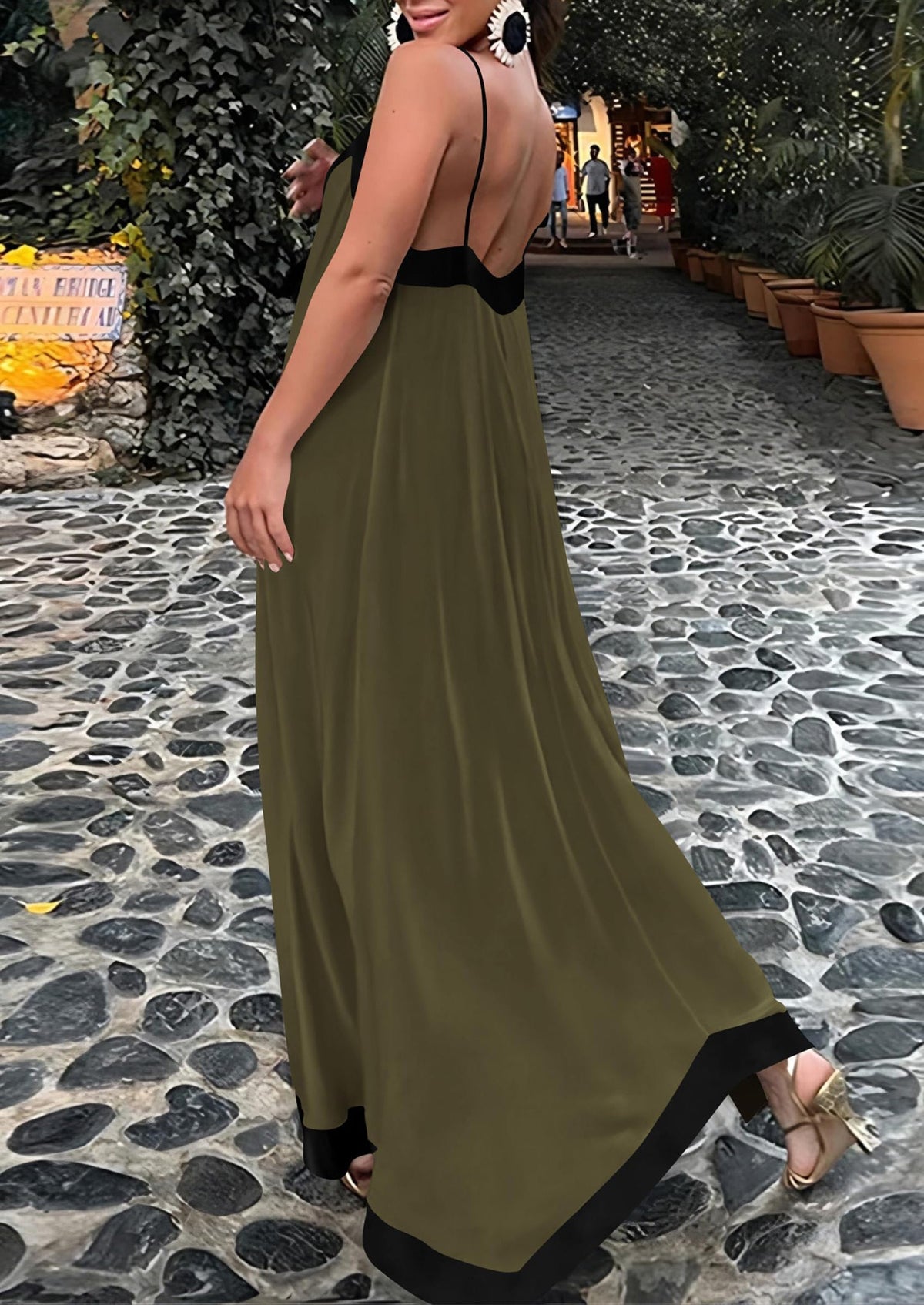 Flowy Maxi Dress - Sleeveless, V-Neck, Party - photo 9