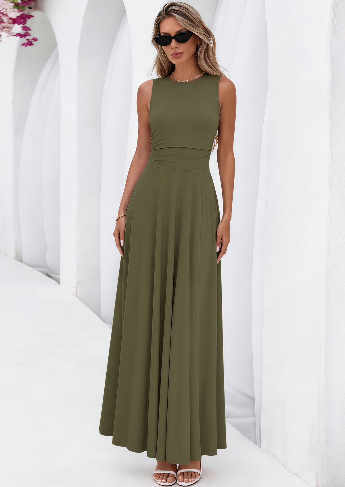 Flowy Maxi Dress - Sleeveless, Crewneck, Casual - photo 8