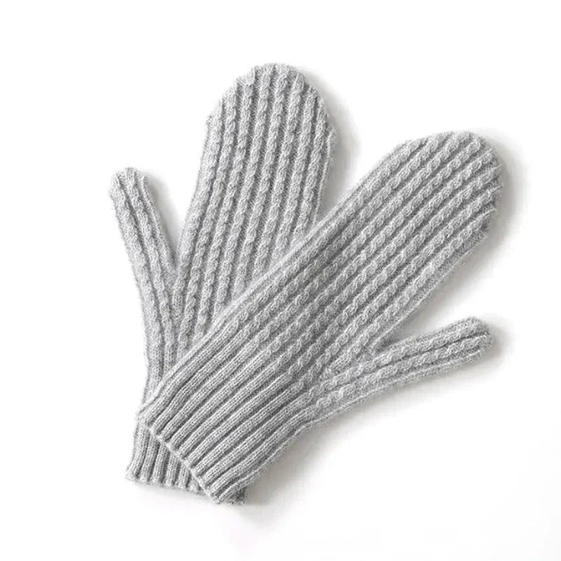 Alia 100% wool ribbed knit gloves soft insulated breathable lightweight cold-weather essential
