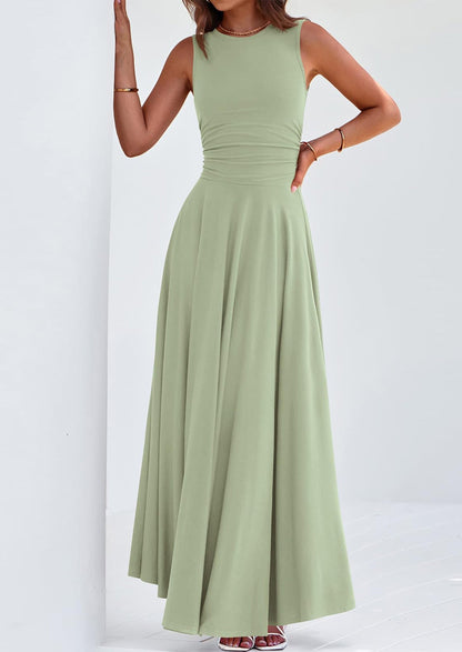 Flowy Maxi Dress - Sleeveless, Crewneck, Casual - photo 4