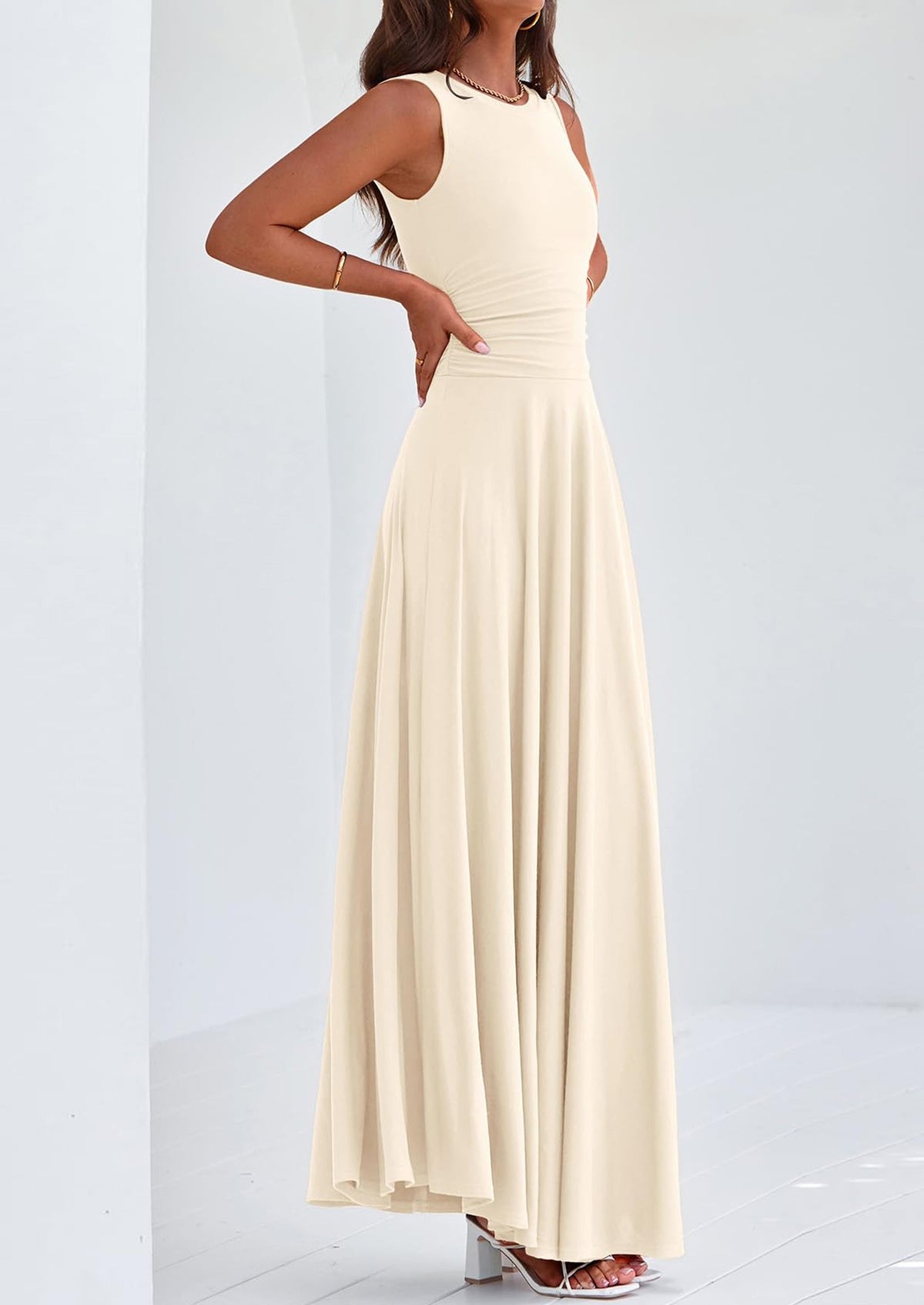 Flowy Maxi Dress - Sleeveless, Crewneck, Casual - photo 13