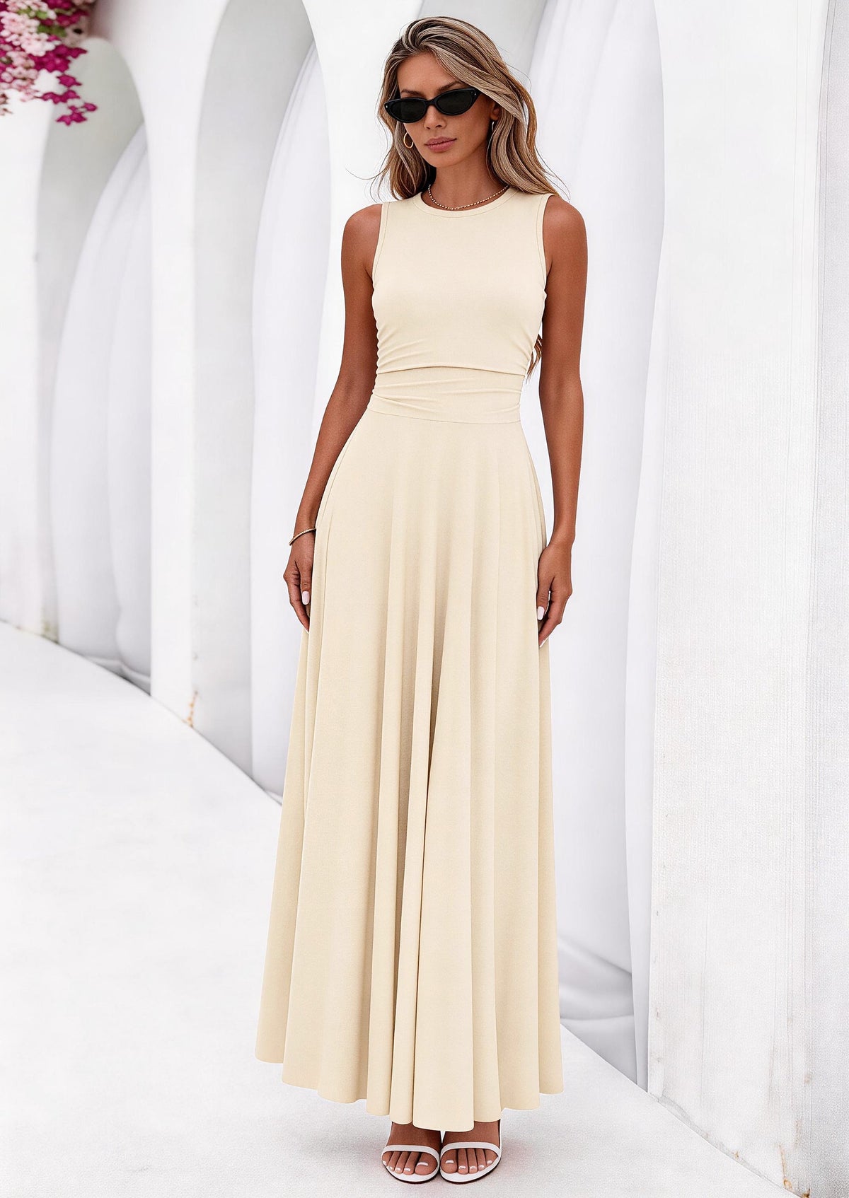 Flowy Maxi Dress - Sleeveless, Crewneck, Casual - photo 12