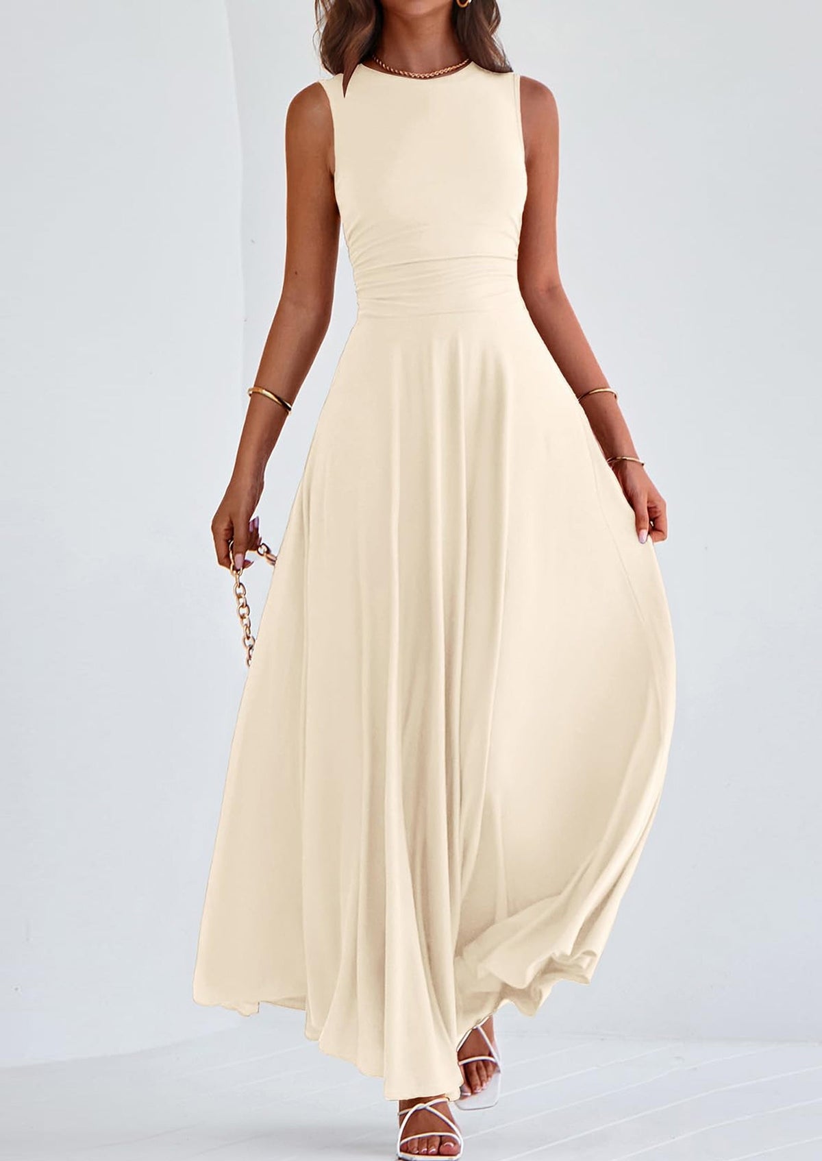 Flowy Maxi Dress - Sleeveless, Crewneck, Casual - photo 17