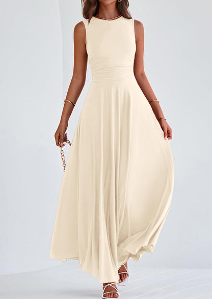Flowy Maxi Dress - Sleeveless, Crewneck, Casual - photo 17