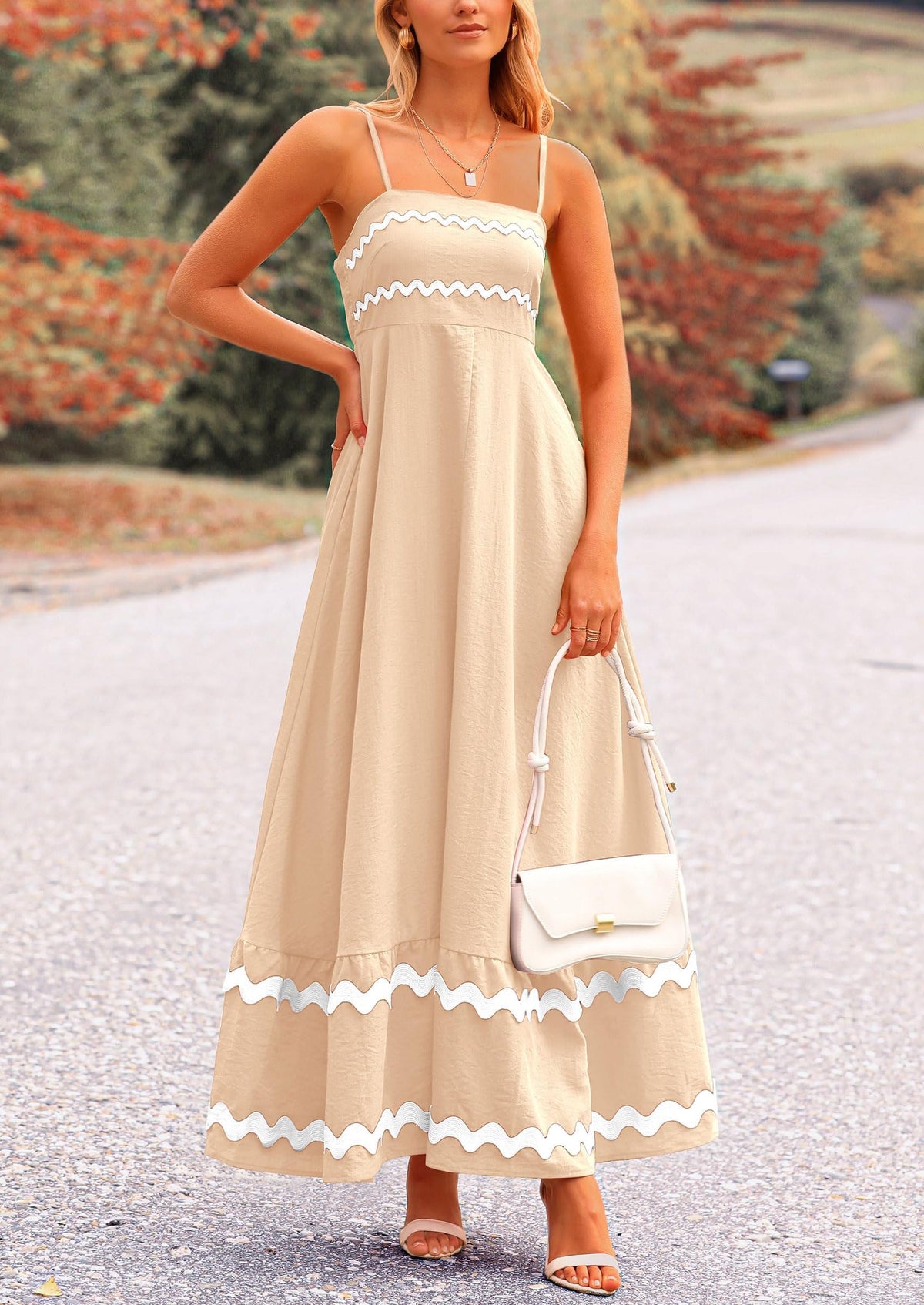 Light Blue Flowy Maxi Dress - Sleeveless, Casual - photo 16