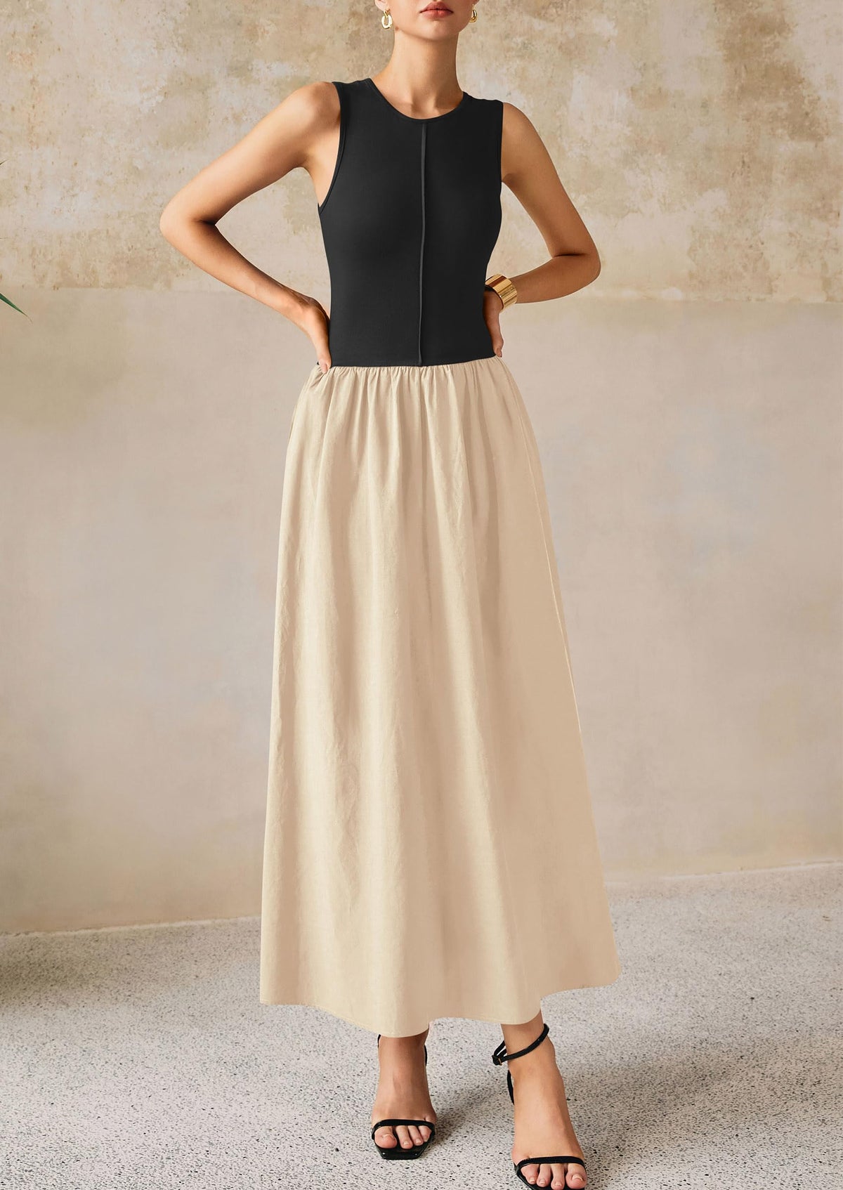 Knit Flowy Maxi Dress - Sleeveless, Crewneck, Casual - photo 24