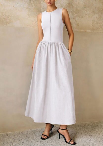Knit Flowy Maxi Dress - Sleeveless, Crewneck, Casual - photo 28