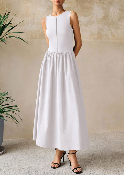 Knit Flowy Maxi Dress - Sleeveless, Crewneck, Casual - photo 30