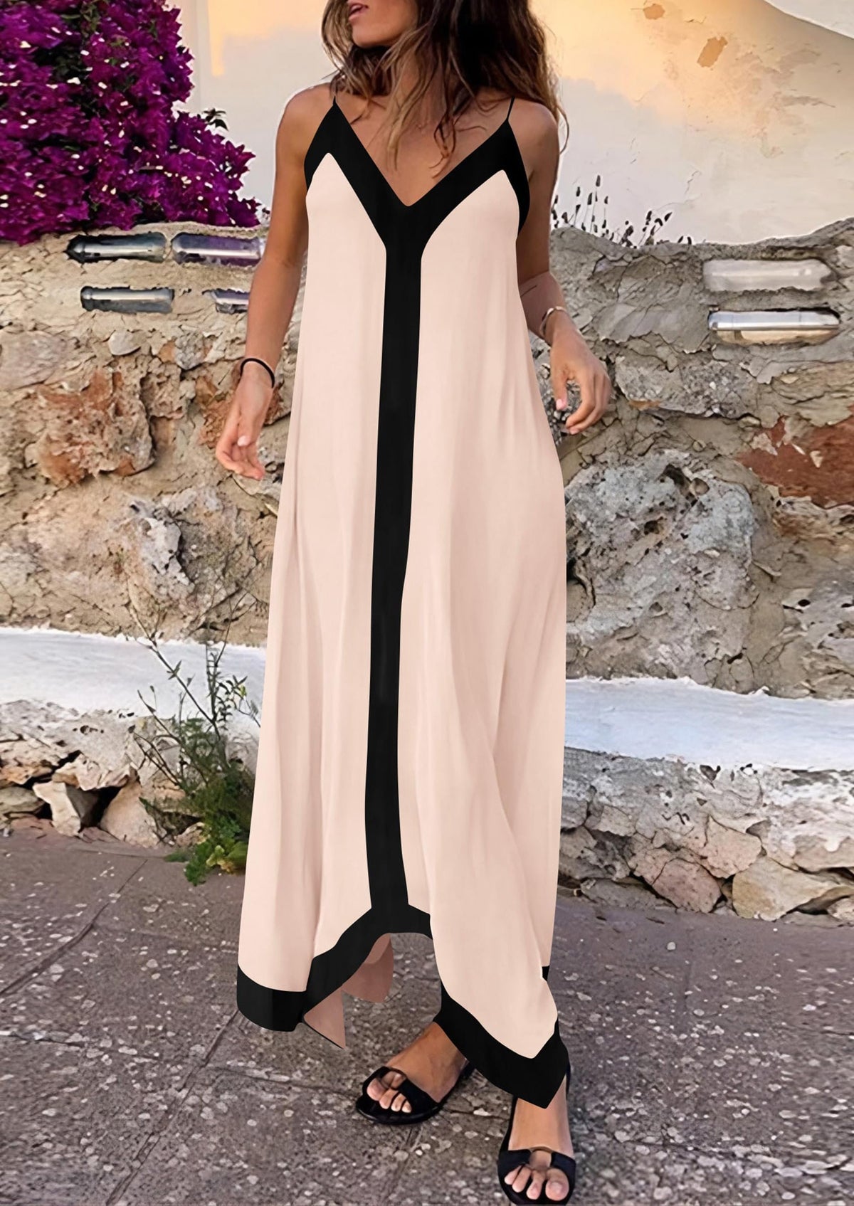 Flowy Maxi Dress - Sleeveless, V-Neck, Party - photo 5