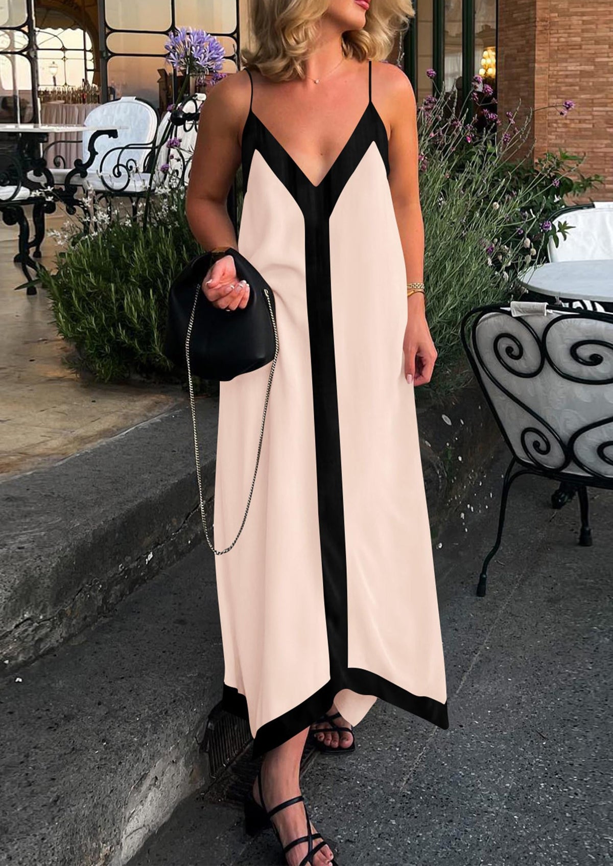 Flowy Maxi Dress - Sleeveless, V-Neck, Party - photo 6
