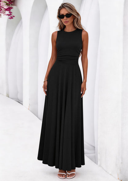 Flowy Maxi Dress - Sleeveless, Crewneck, Casual - photo 22