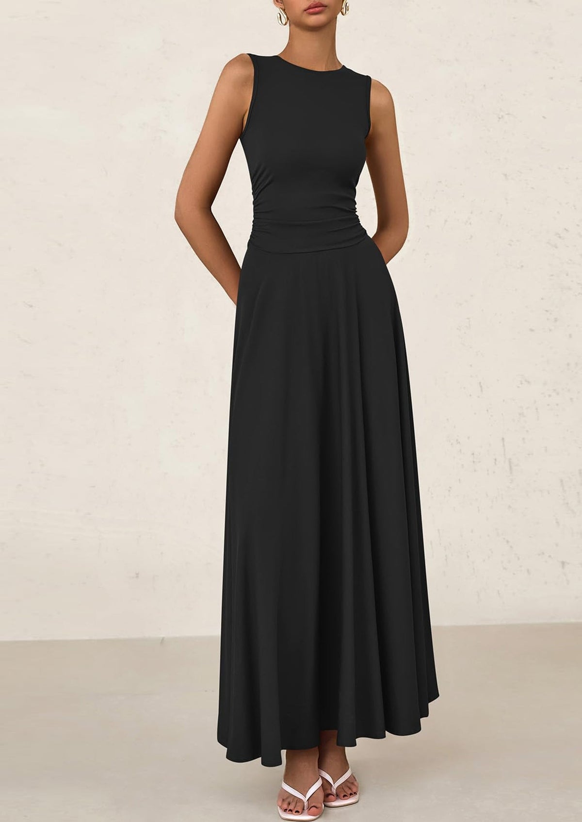 Flowy Maxi Dress - Sleeveless, Crewneck, Casual - photo 25