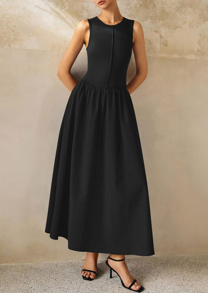 Knit Flowy Maxi Dress - Sleeveless, Crewneck, Casual - photo 46
