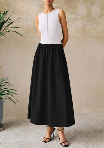 Knit Flowy Maxi Dress - Sleeveless, Crewneck, Casual - photo 39