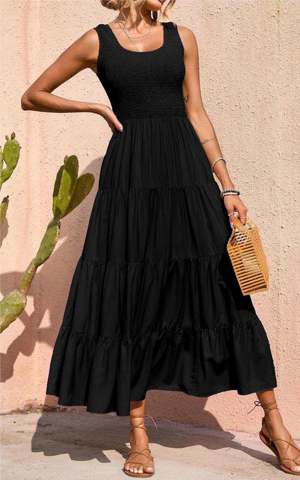 Smocked Tiered Maxi Dress - Tank, Casual - Photo 15