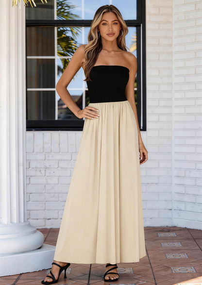 A-Line Flowy Maxi Dress - Strapless, Party - photo 28