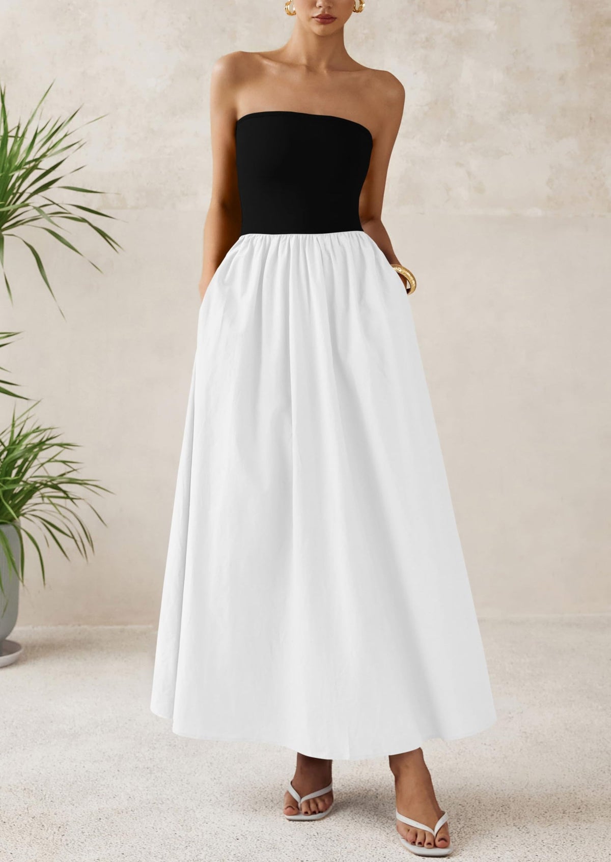 A-Line Flowy Maxi Dress - Strapless, Party - photo 42