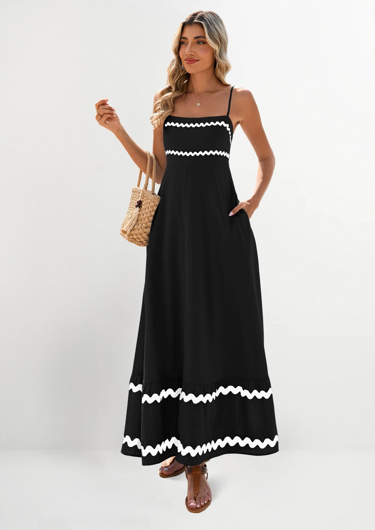 Light Blue Flowy Maxi Dress - Sleeveless, Casual - photo 21