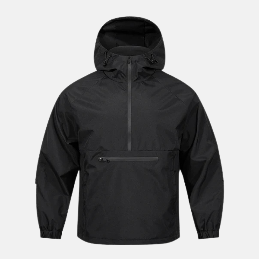 Men's Woven Blend Anorak Jacket Hooded High Neck Lightweight Wardrobe