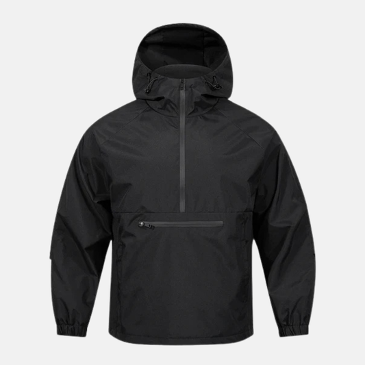 Men's Woven Blend Anorak Jacket Hooded High Neck Lightweight Wardrobe