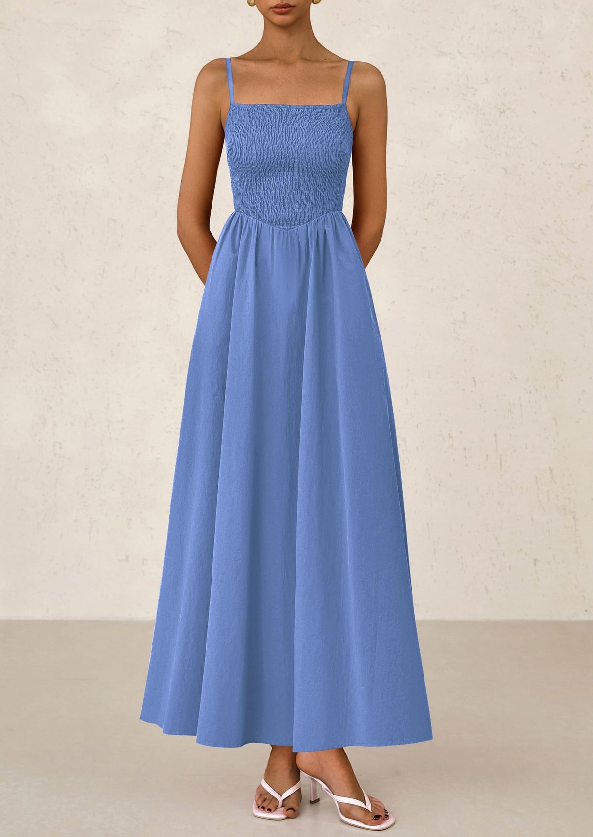 Smocked Swing Maxi Dress - Spaghetti Strap, Beach - photo 28
