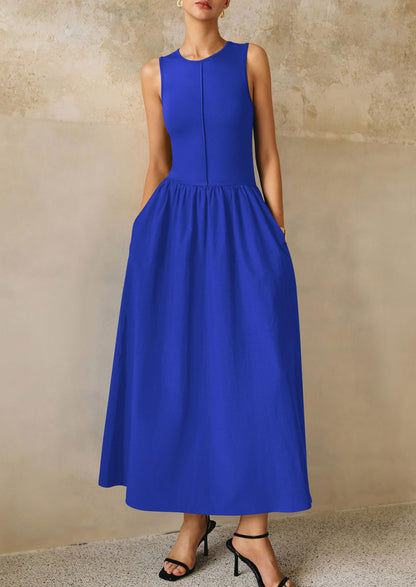 Knit Flowy Maxi Dress - Sleeveless, Crewneck, Casual - photo 53