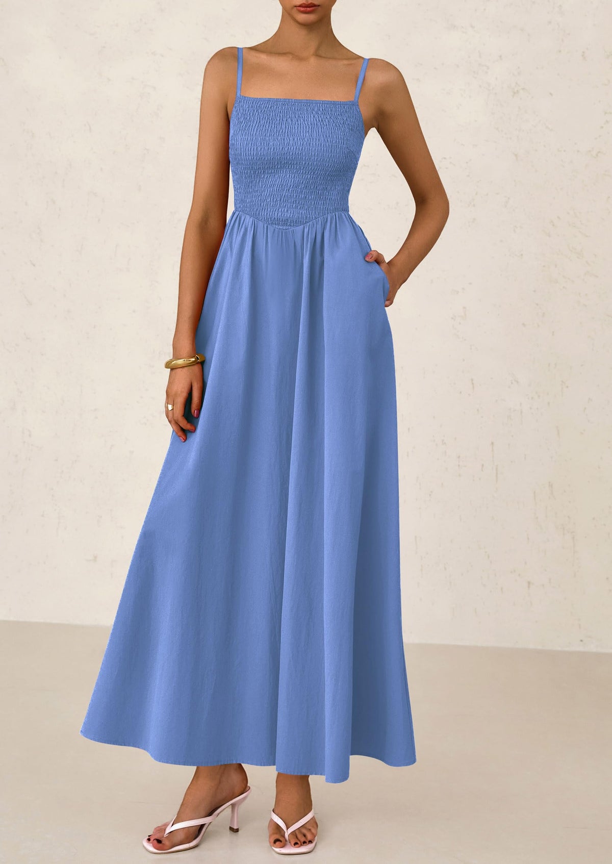 Smocked Swing Maxi Dress - Spaghetti Strap, Beach - photo 26
