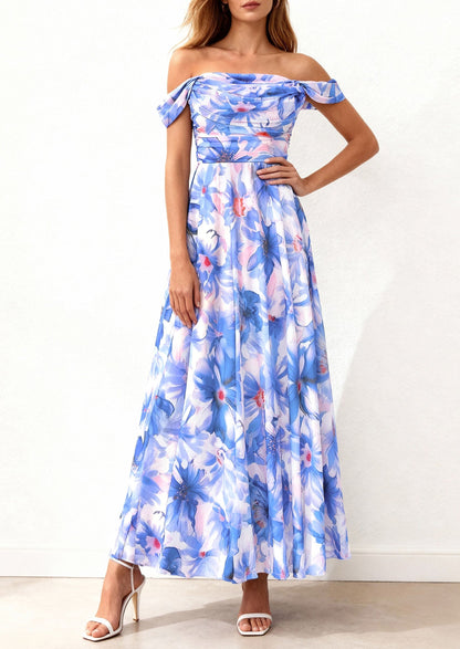 Mesh Swing Ruched Maxi Dress - Off-Shoulder, Cocktail - photo 7