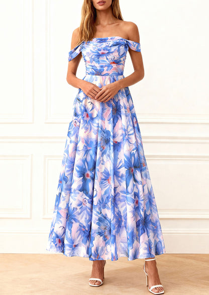 Mesh Swing Ruched Maxi Dress - Off-Shoulder, Cocktail - photo 9