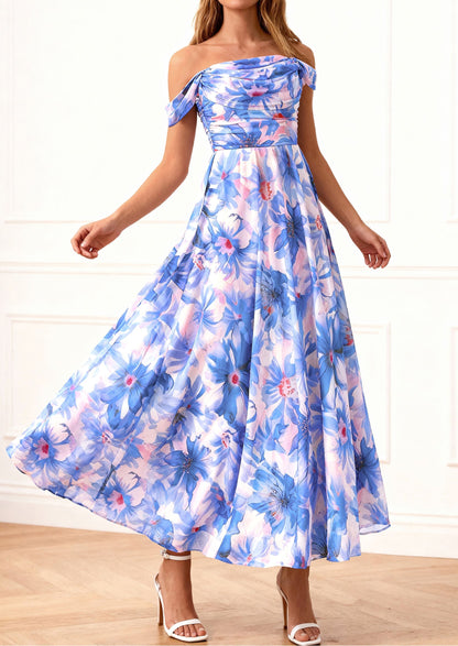 Mesh Swing Ruched Maxi Dress - Off-Shoulder, Cocktail - photo 10
