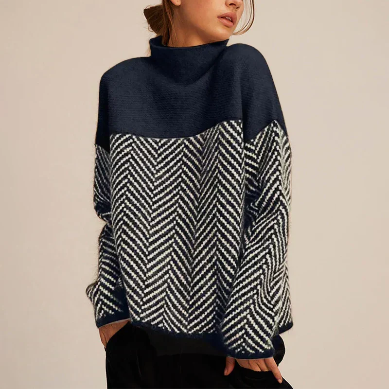 Vienna luxurious turtleneck sweater in soft delicate woven texture, timeless elegant cold-weather style