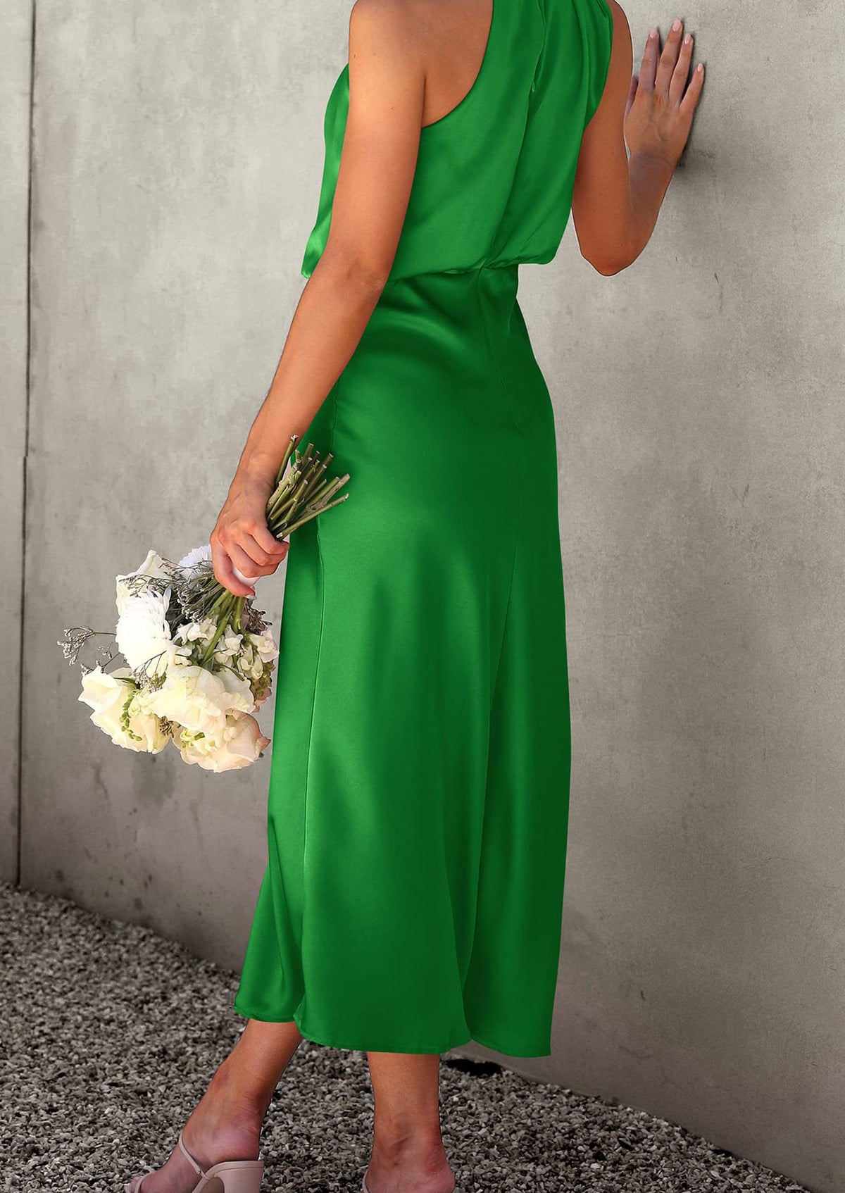 Satin Maxi Dress - Sleeveless, Mock Neck, Cocktail - photo 23