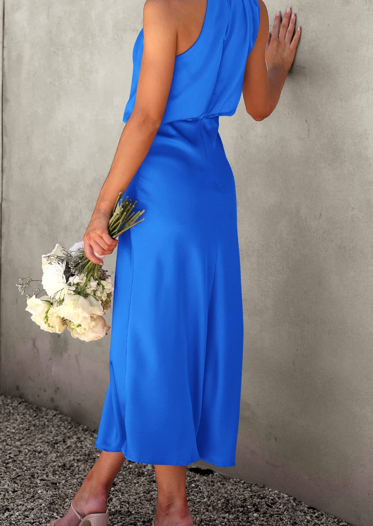 Satin Maxi Dress - Sleeveless, Mock Neck, Cocktail - photo 27