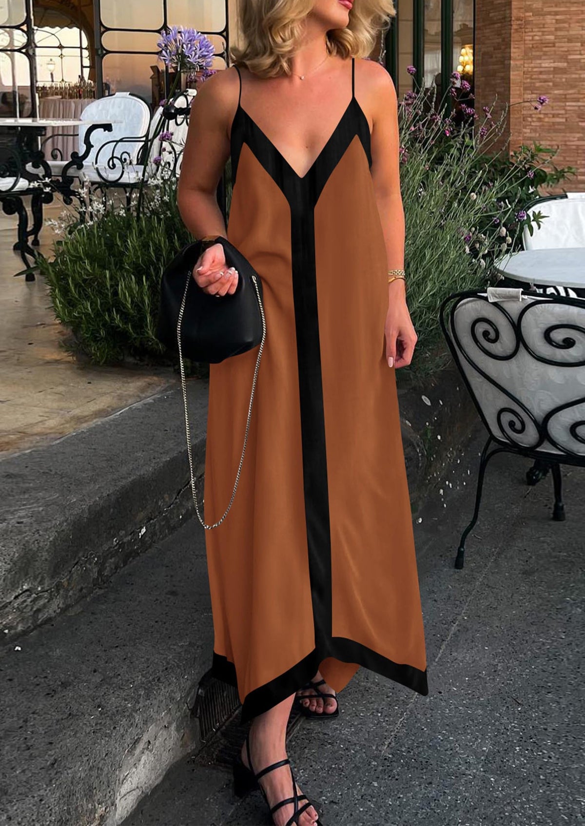 Flowy Maxi Dress - Sleeveless, V-Neck, Party - photo 24