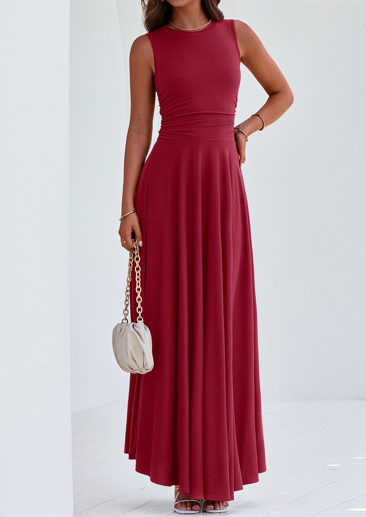 Flowy Maxi Dress - Sleeveless, Crewneck, Casual - photo 19