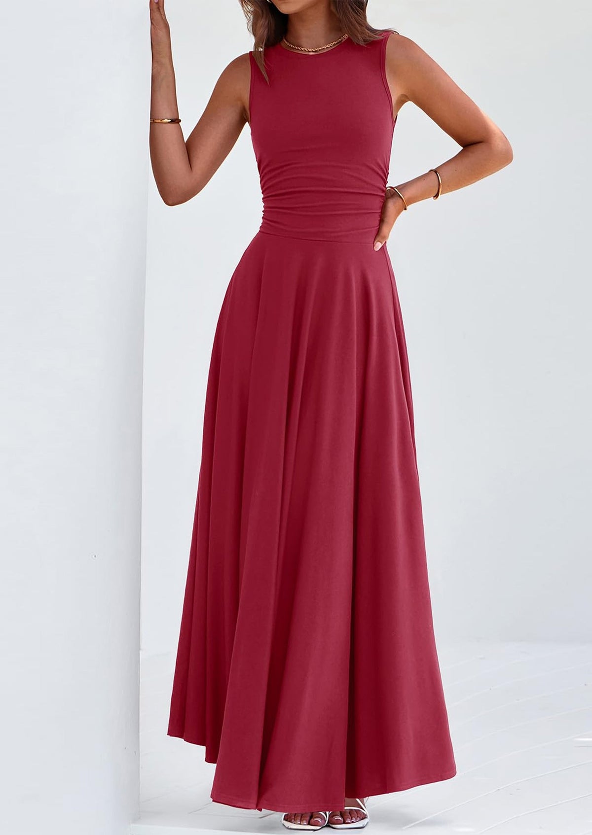 Flowy Maxi Dress - Sleeveless, Crewneck, Casual - photo 20