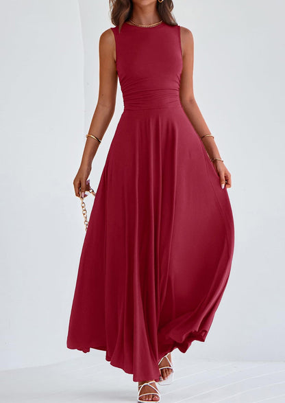 Flowy Maxi Dress - Sleeveless, Crewneck, Casual - photo 21