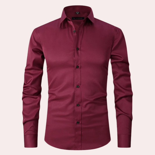 Orsenvi Men's Slim Fit Stretch Cotton Dress Shirt Long Sleeve Button