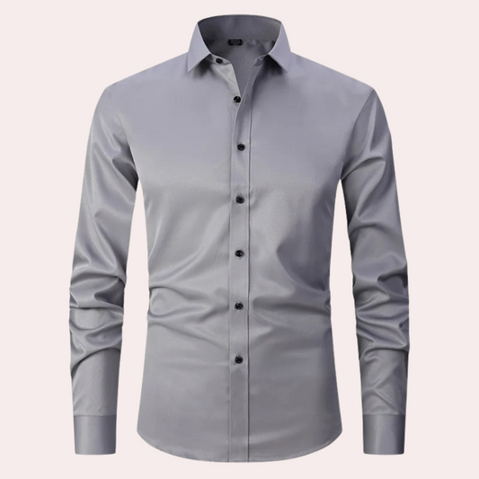 Mens Shirt Classic Tailored Fit Long Sleeve Spread Collar Button