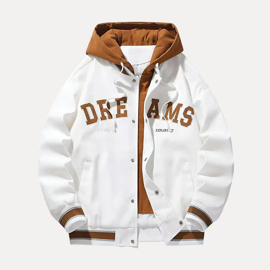 Caleb Hooded Baseball Varsity Jacket