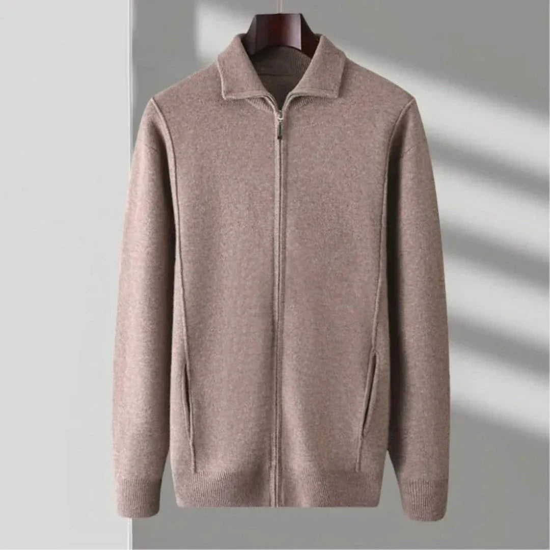 Caleb Full-Zip Wool Sweater