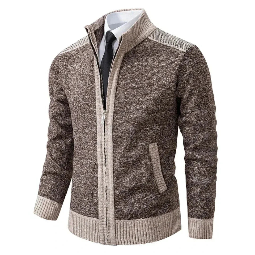 Carl Classic Knit Zip-Up Cardigan