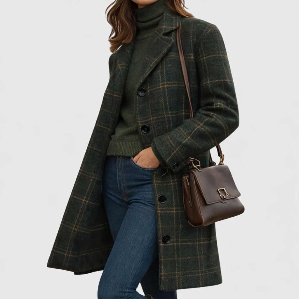 Warm Fabric-Blend Overcoat
