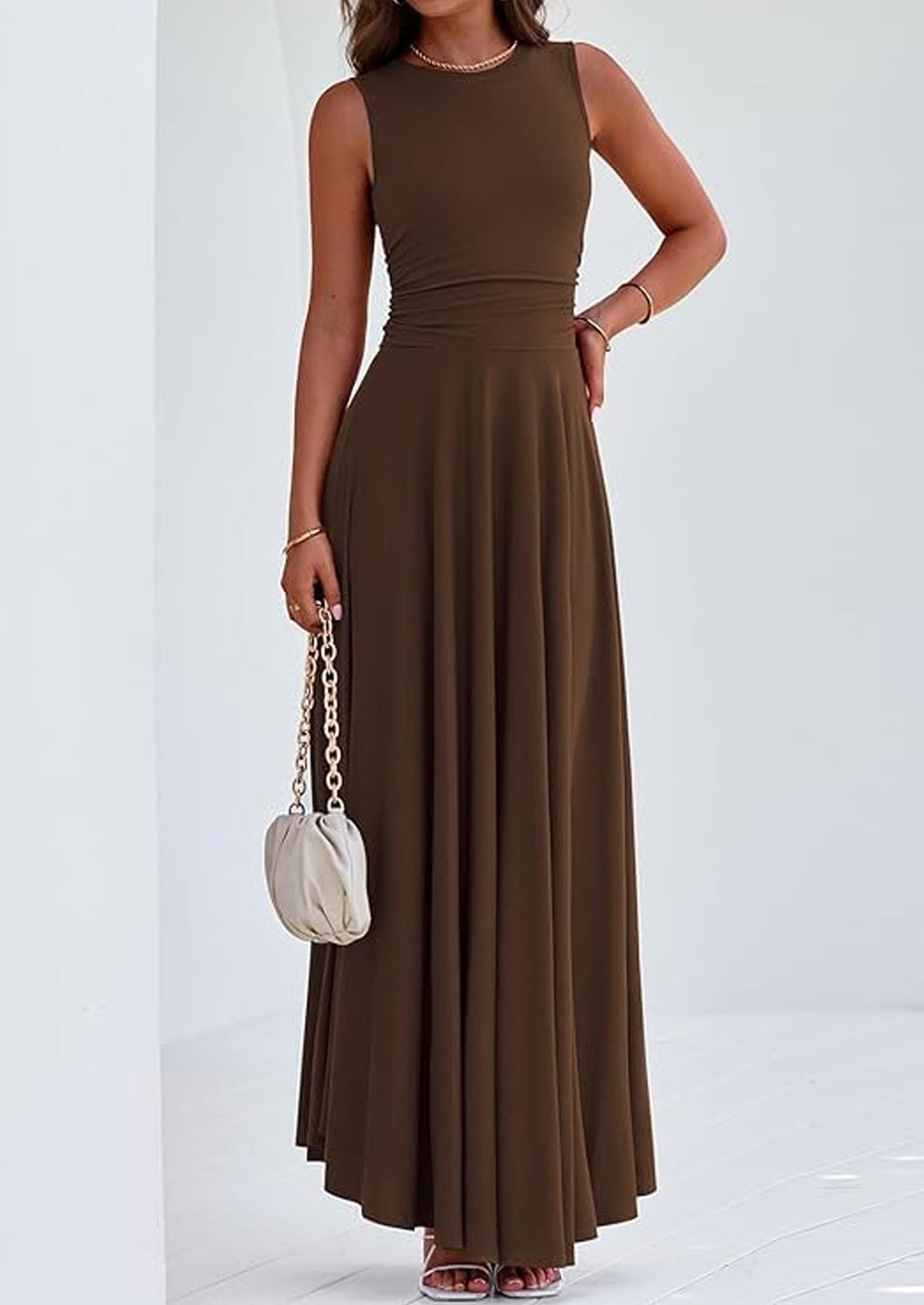 Flowy Maxi Dress - Sleeveless, Crewneck, Casual - photo 28