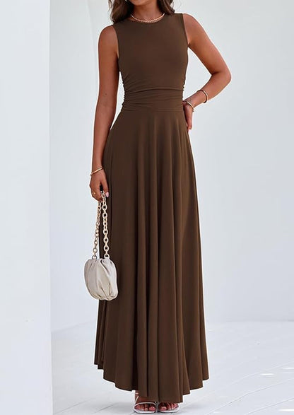 Flowy Maxi Dress - Sleeveless, Crewneck, Casual - photo 28