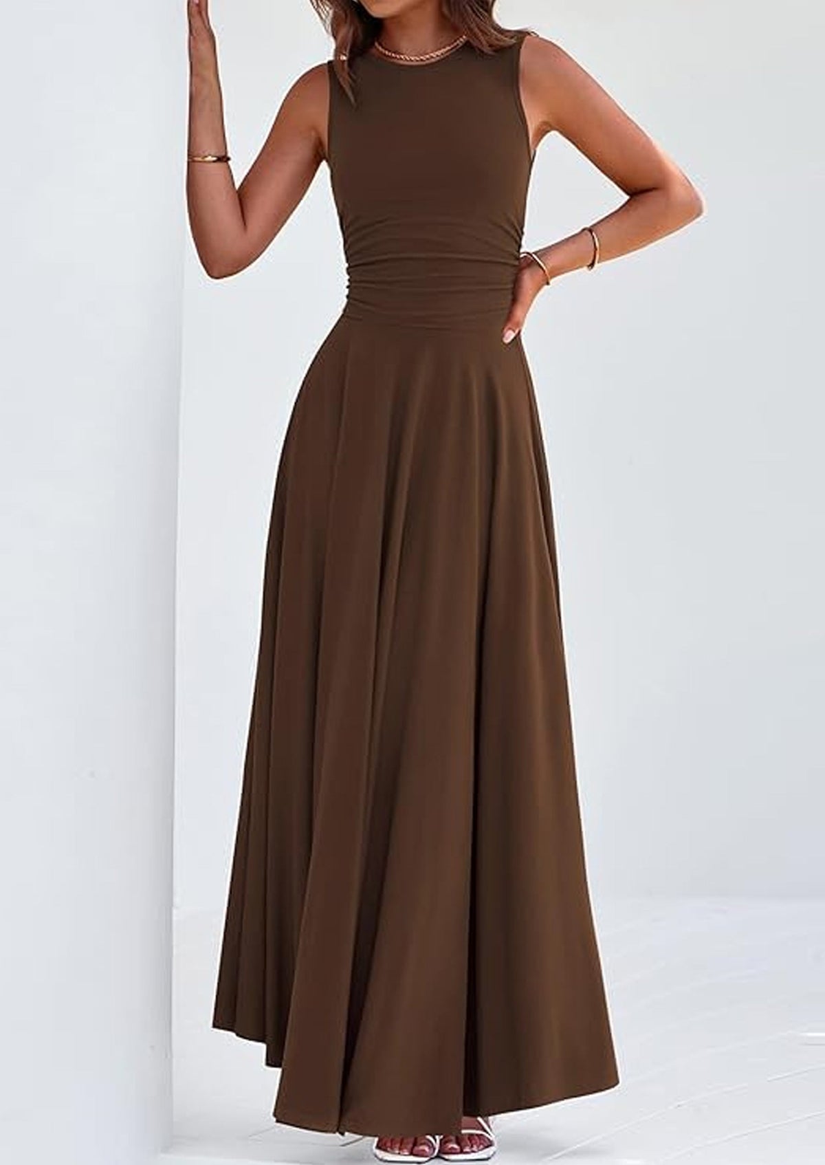 Flowy Maxi Dress - Sleeveless, Crewneck, Casual - photo 30