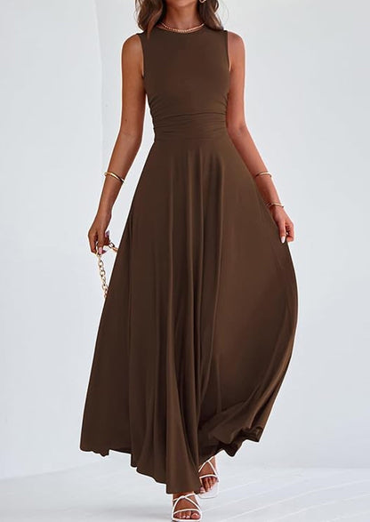 Flowy Maxi Dress - Sleeveless, Crewneck, Casual - photo 31