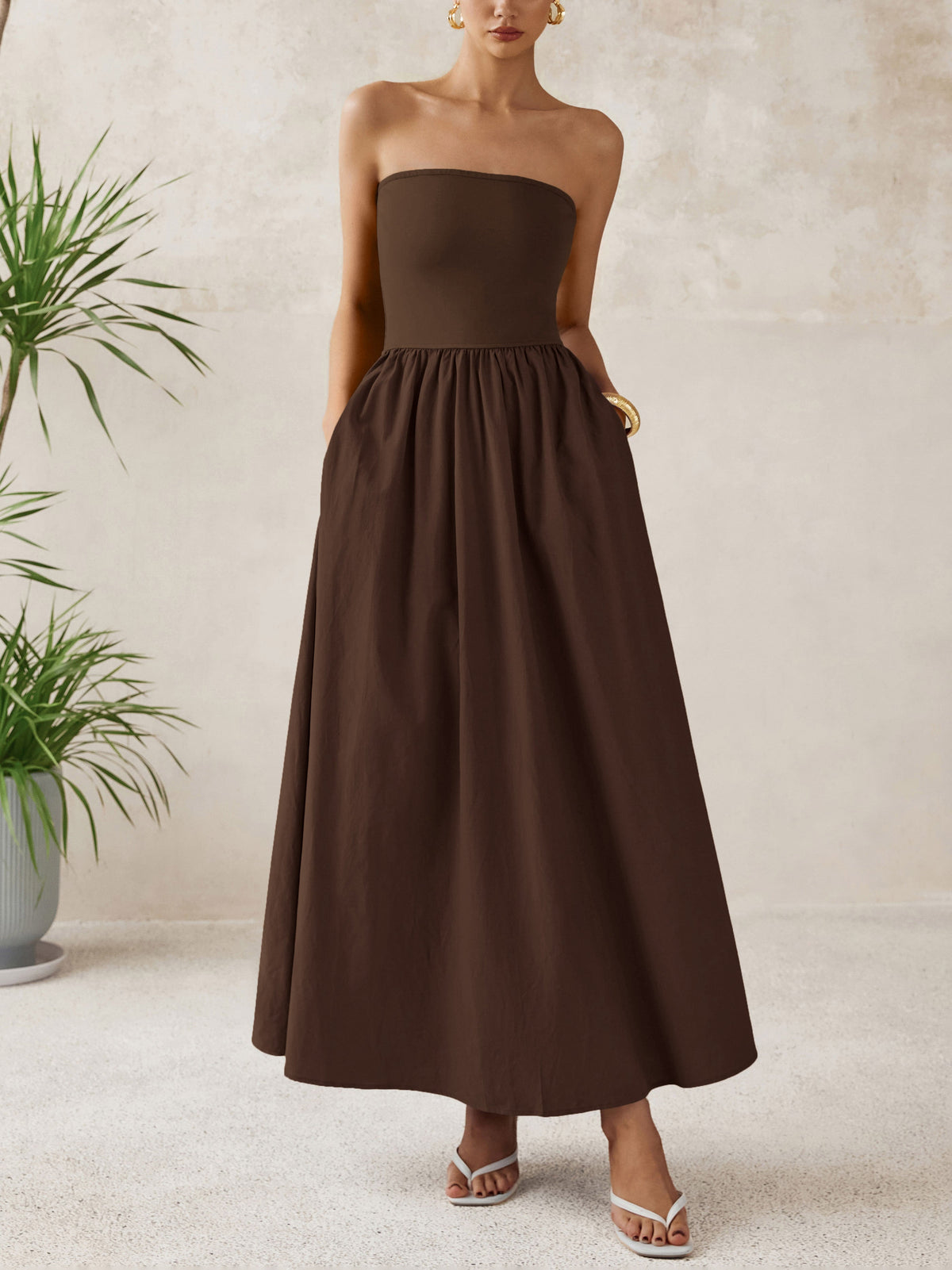 A-Line Flowy Maxi Dress - Strapless, Party - photo 24